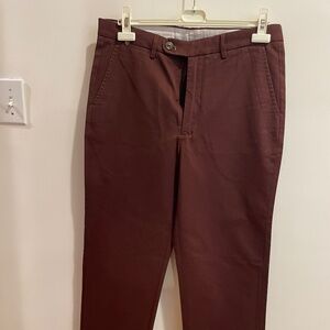 Spier And Mackay Burgundy High Rise Chinos 33 Slim